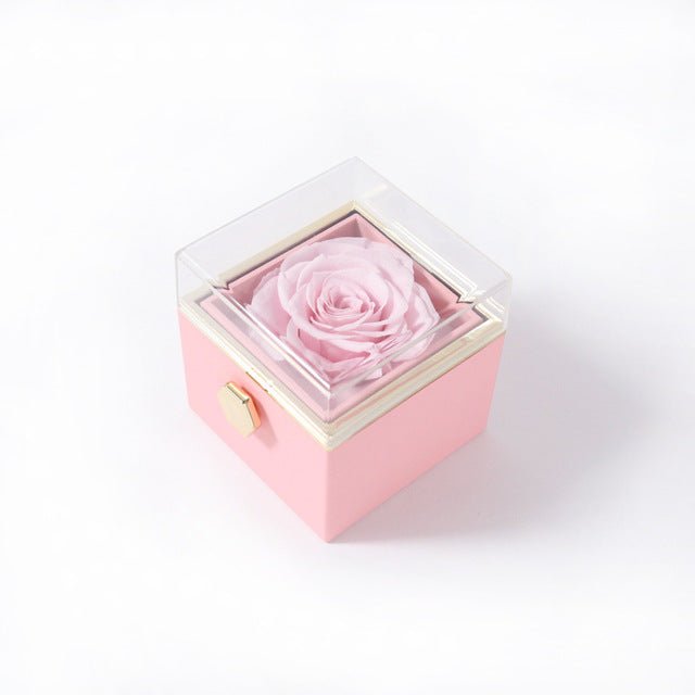 Rotating Flower Rose Jewelry Packaging Box - Noveltify