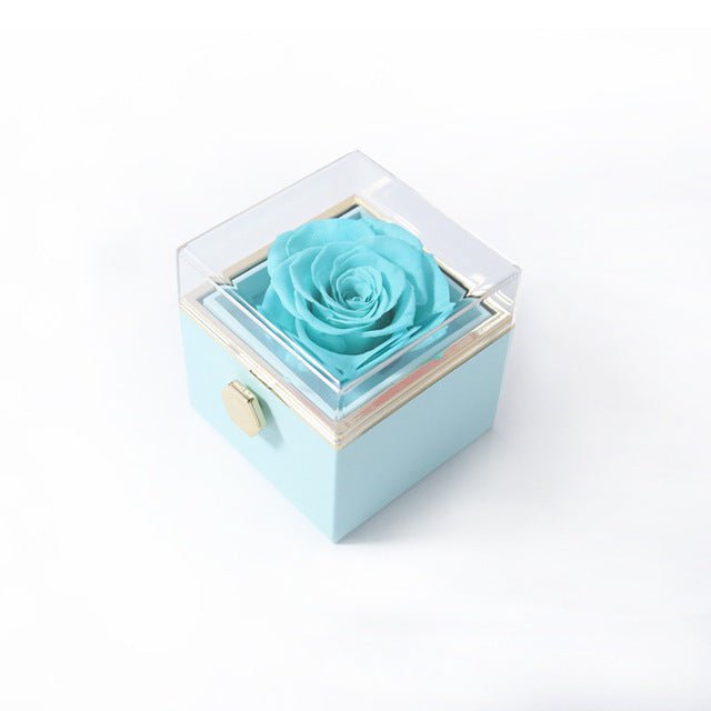 Rotating Flower Rose Jewelry Packaging Box - Noveltify