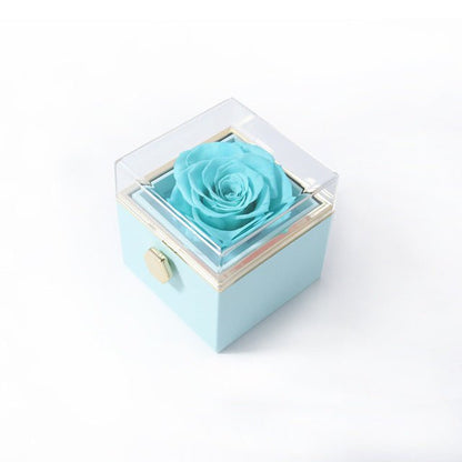 Rotating Flower Rose Jewelry Packaging Box - Noveltify