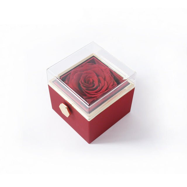 Rotating Flower Rose Jewelry Packaging Box - Noveltify