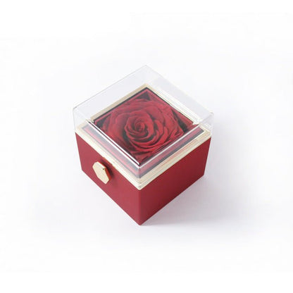 Rotating Flower Rose Jewelry Packaging Box - Noveltify